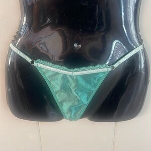 NWT Spree Intmates String Thong Panty Green Satin   Sissy Festival Feminine Boho